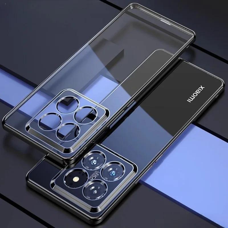 Pokovování silikonové pouzdro pro Xiaomi 14T Pro 14 T 13T 12T 11T Pro Galvanizace Transparentní nárazuvzdorný měkký TPU zadní kryt pro Xiaomi Mi14TPro