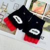 Children's Velvet Thickened Knitted Gloves: Warm, Finger-Accessible, Cartoon Design for Autumn/Winter