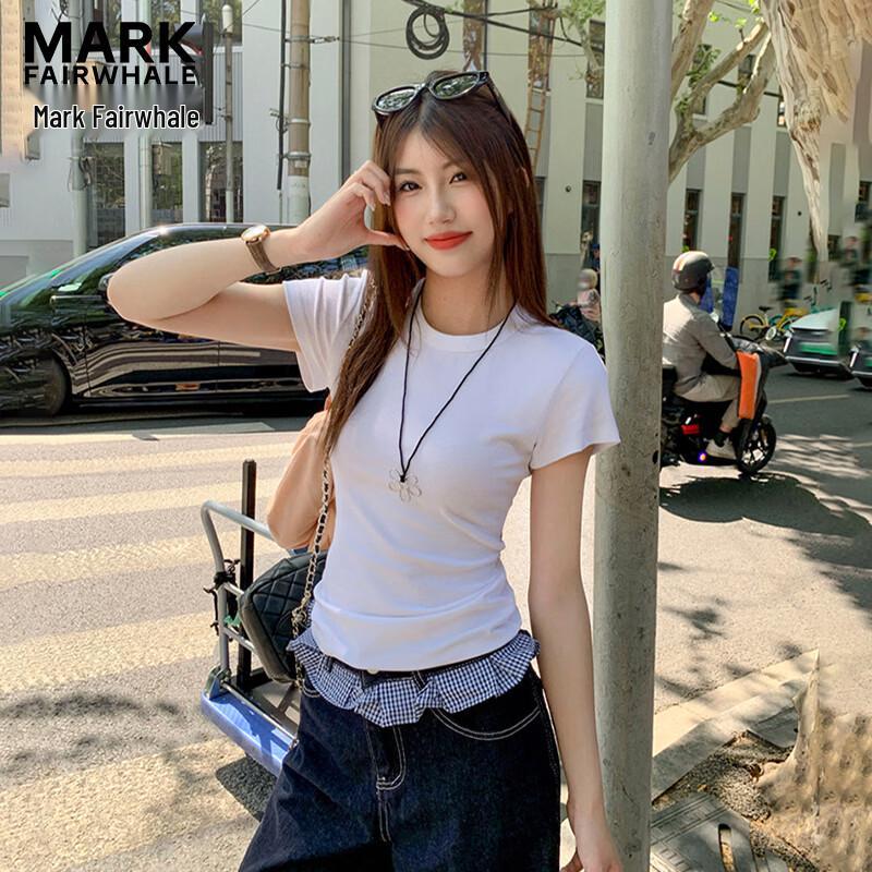 Mark Fairwhale Women's Slim-Fit Round Neck Short Sleeve T-shirt
