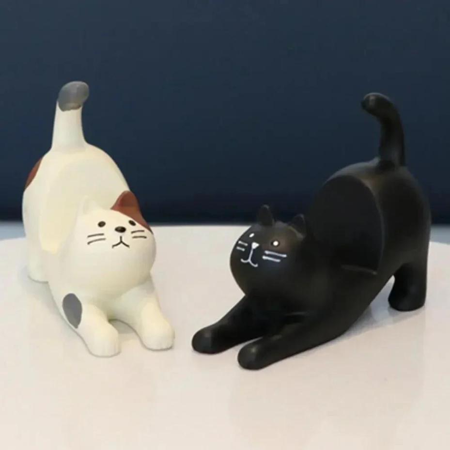 1 Pcs Home Decor Cute Creative Small Ornament Multi-functional Desk Decor Resin Cat Phone Holder Accessories Kawaii Accessories