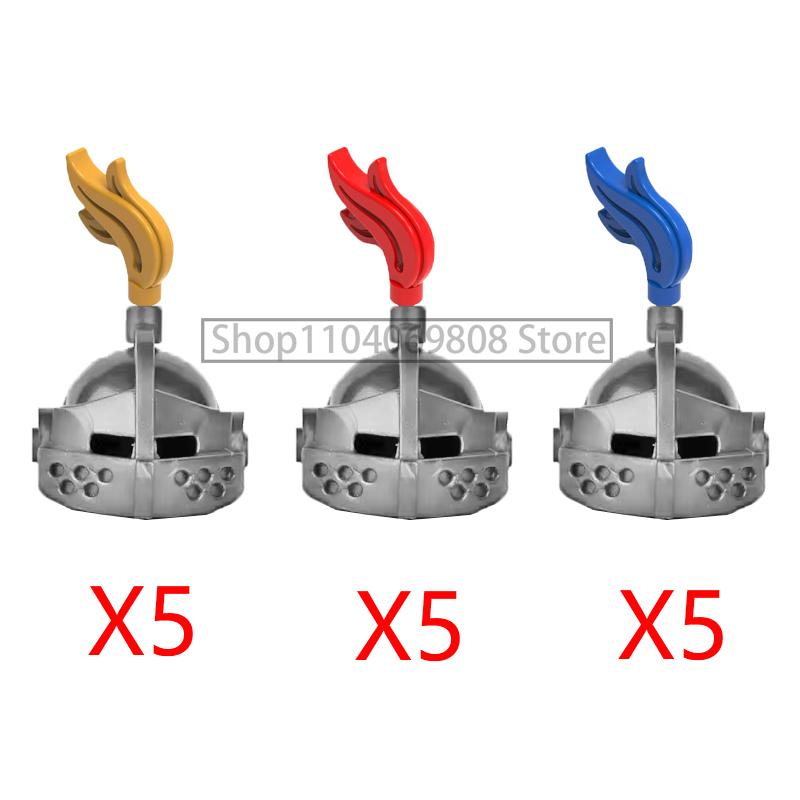 MOC Military Building Blocks Medieval Soldiers Knight Figures Weapons Accessories Witc Hat Helmet Shield Spear DIY Brick Toy T10