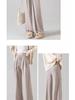 Petite Soft Girl High Waist Oatmeal Pants - XS 150 - Spring/Autumn Loose Wide Leg Straight Pants