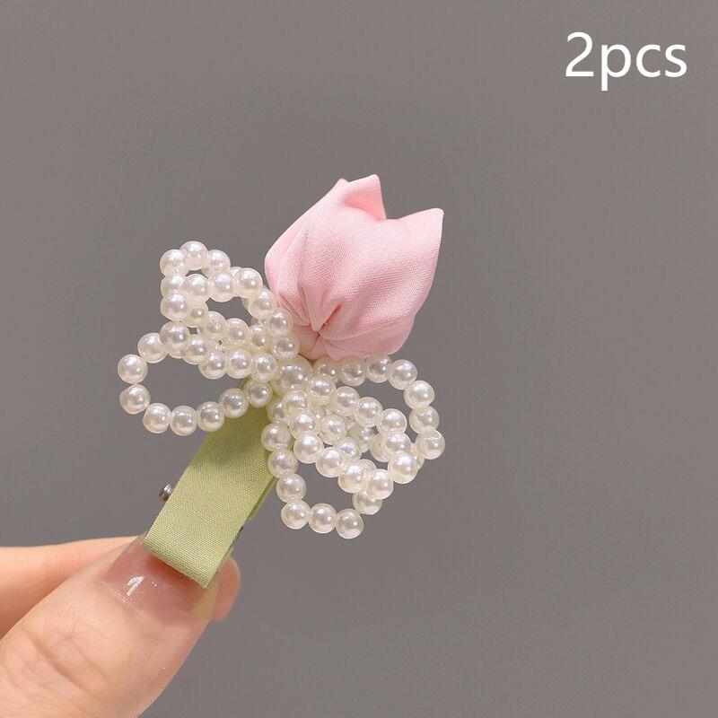 Gentle Diary~ Tulip Pearl Hairpin Fairy Mori Fairy Beauty Premium Sense Niche Bangs Side Headdress Hairpin
