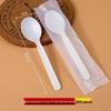 Disposable Biodegradable PLA Cutlery Set: Knife, Fork, Spoon with Long Handle and Thick Design