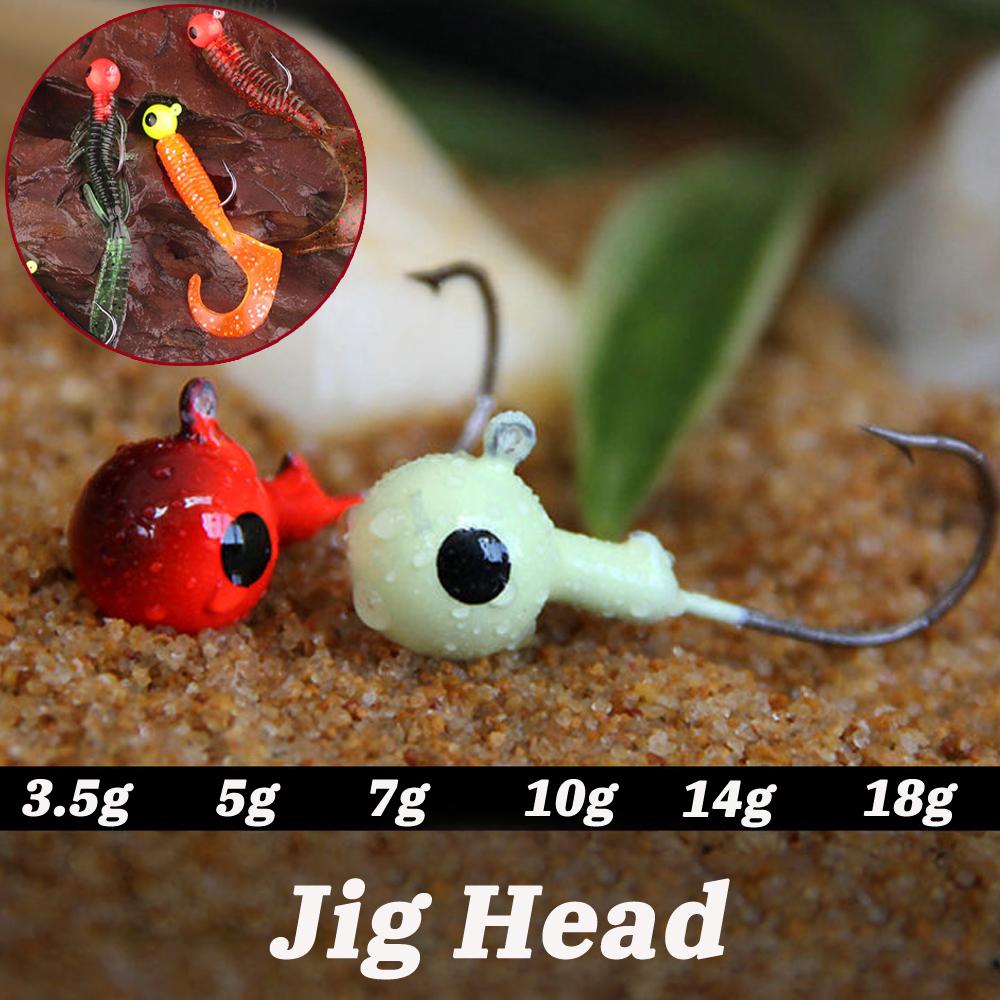 10pcs 3.5g 5g 7g 10g 12g 14g 18g Colorful Fishing Jig Head Hook for Soft Lure Bait Fishing Hook