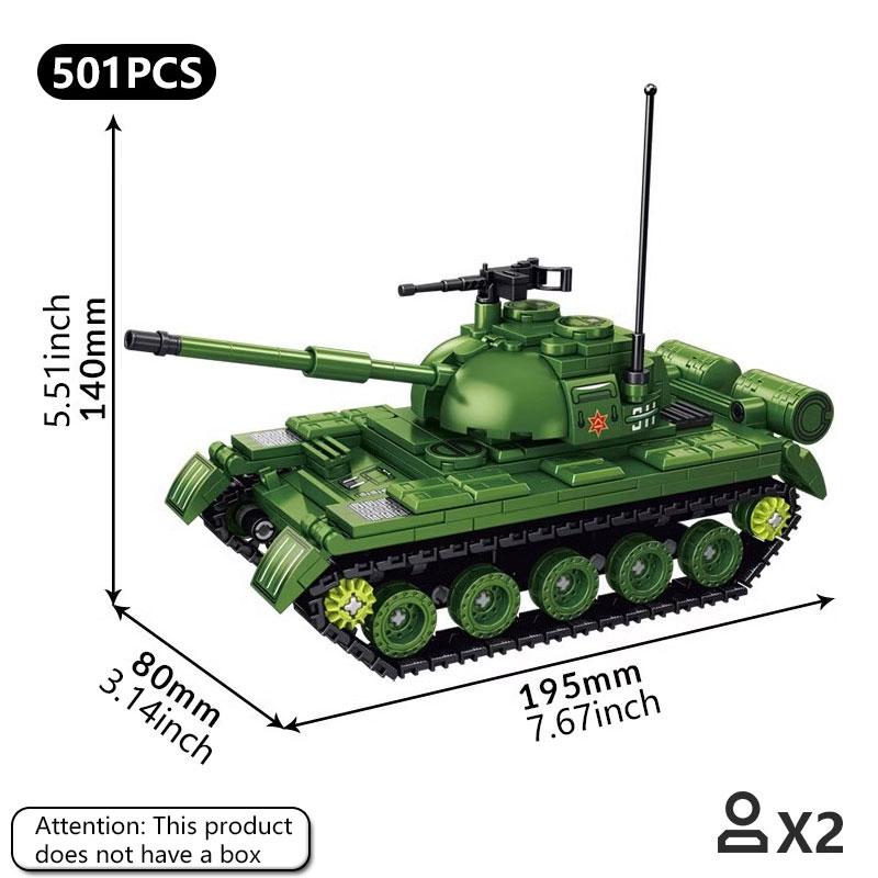 Bloques de construcción del tanque T34 clásico, juguetes de coche blindado clásico de la Segunda Guerra Mundial, adornos modelo educativos hechos a mano para niños
