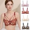 French Lace Bunny Ear Cup Bra Thin Lifts and Pushes Up Crystal Cup Bra That Makes Large Breasts Look Smaller