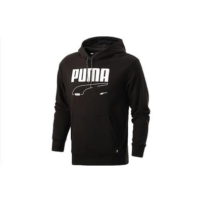 Puma Rebel Hoodie Tr Logo Print Sports Pullover Sweatshirt Men Tops Black 588873-01