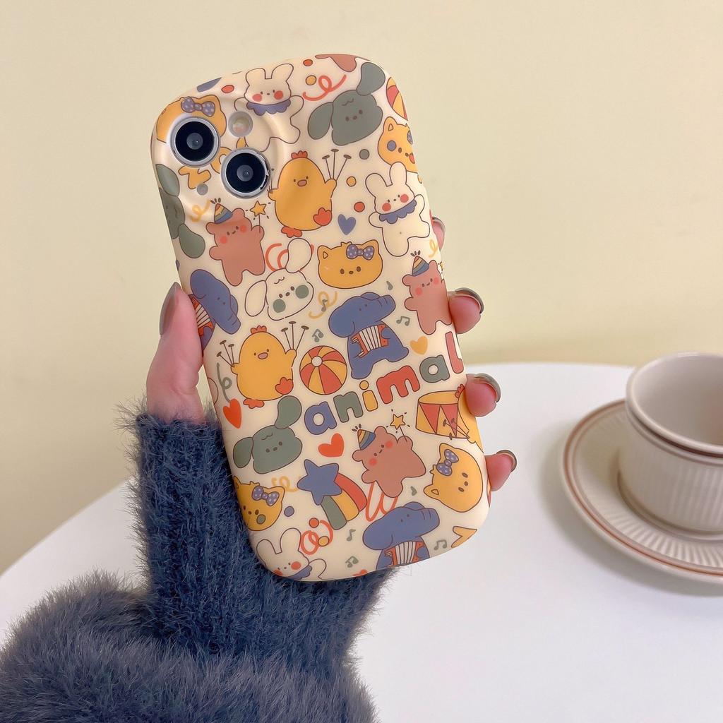 Retro Cartoon Cute Full Screen Small Animals Suitable for iPhone14promax Apple 17 Phone Case 15 Soft Case 16