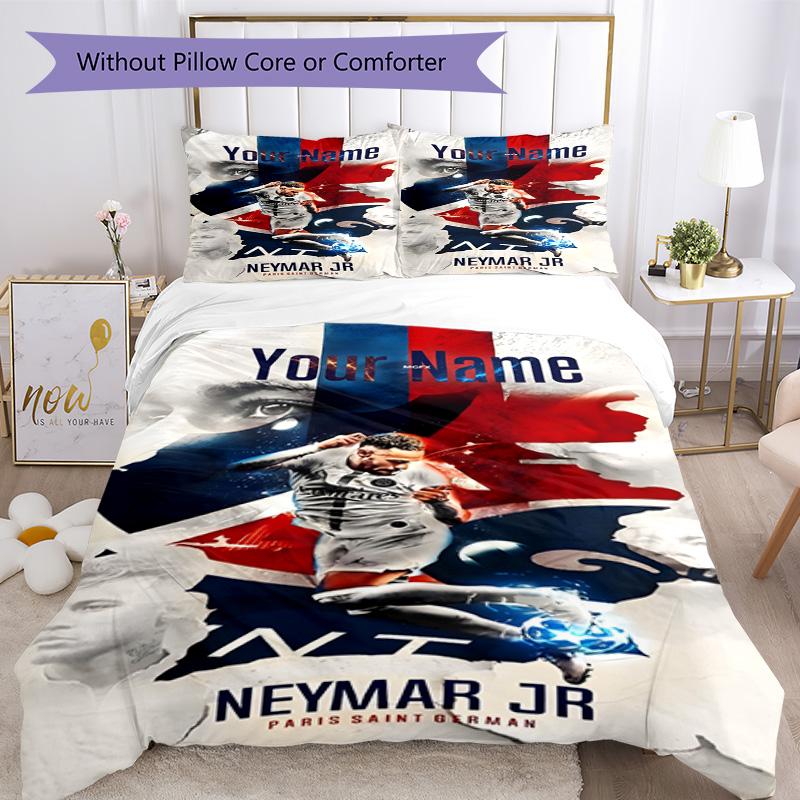 Football Legend Poster Customized Name Bed Sheet Set Suitable for Living Rooms Machine Washable Bedroom Decor Best for Christmas