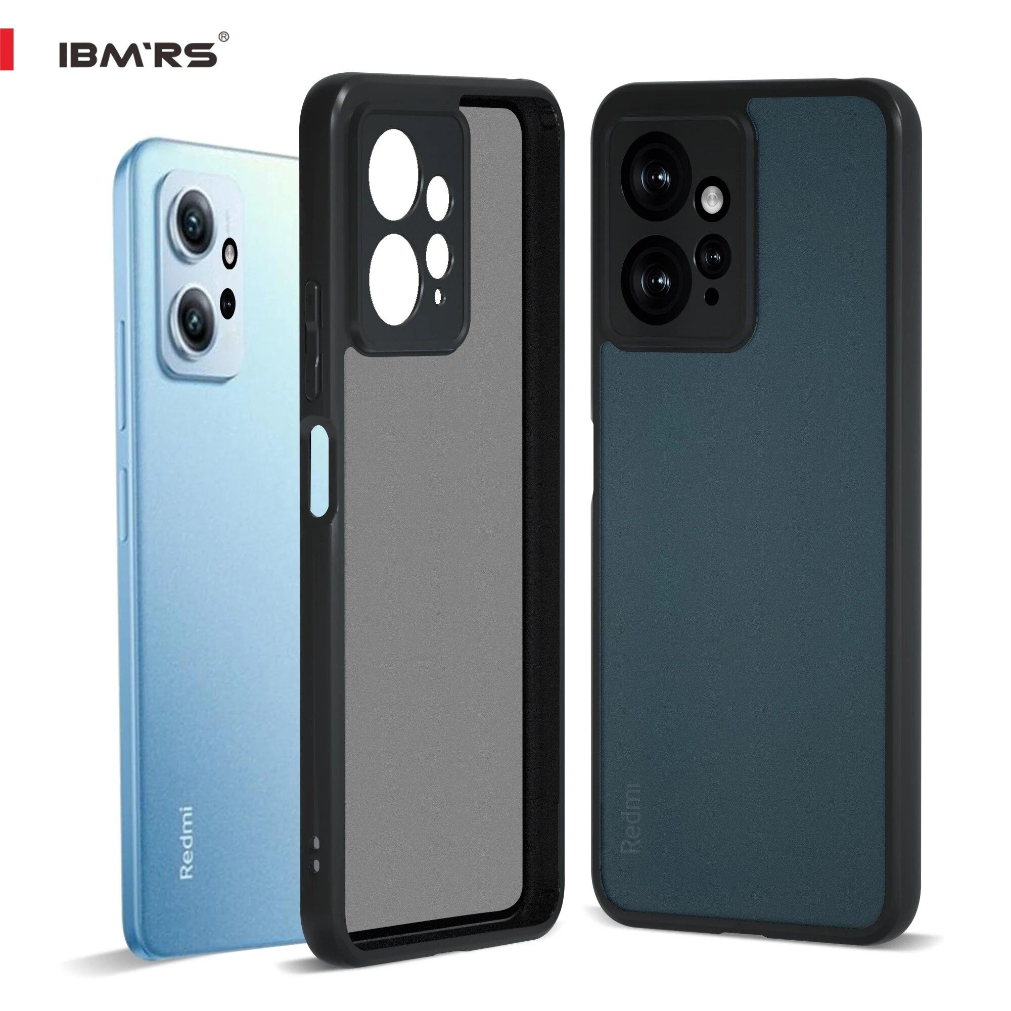 

(В комплекте ремешок на запястье)ibmrs [Military Design] для Xiaomi Redmi Note 12 4G Чехол, Camo прозрачный матовый черный for Redmi Series（6.67 ) матовый черный