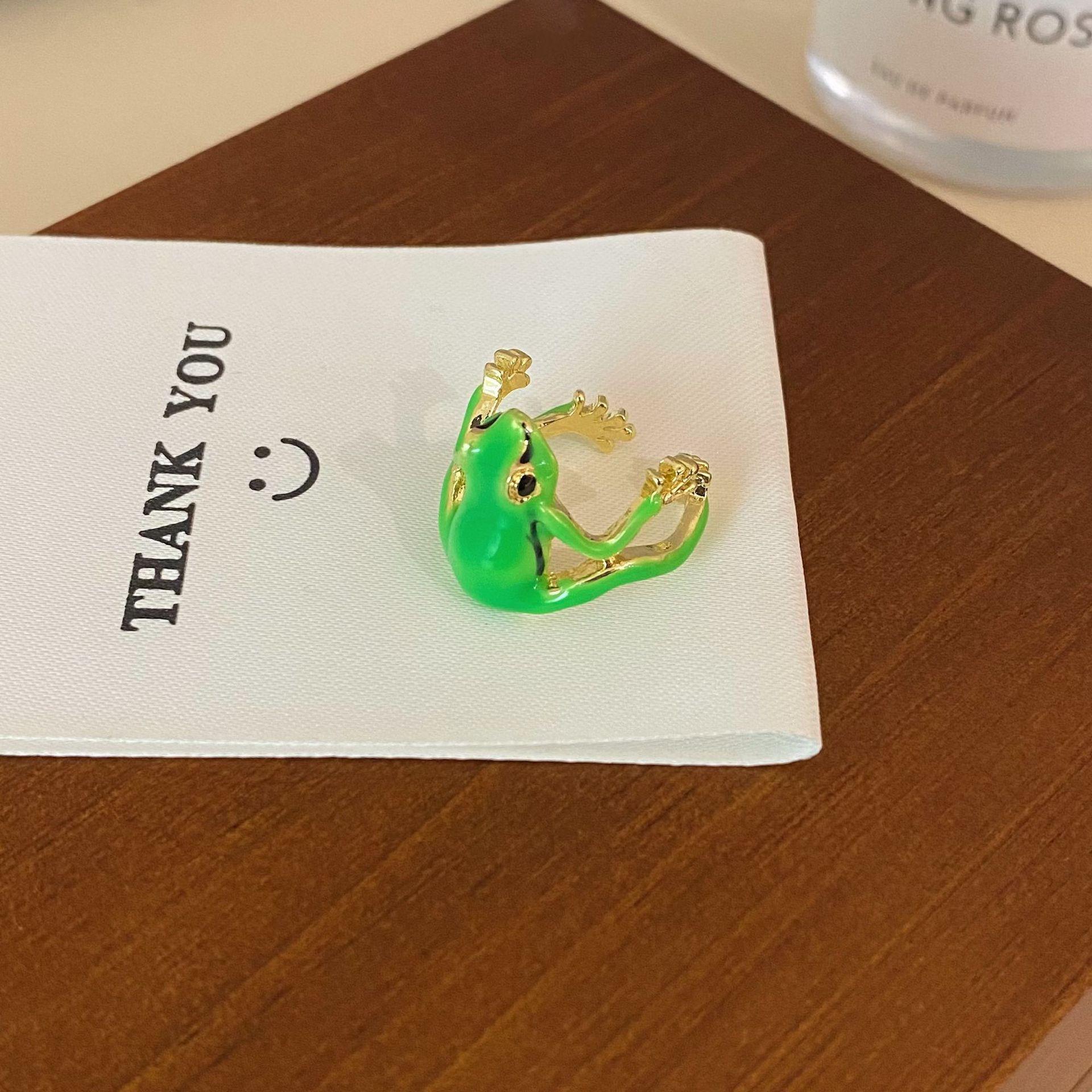 

New Tree Frog Ring Green Funny Frog Ring Blue Frog Ring Ring Adjustable Opening Ring Party Gift Jewelry зелёный