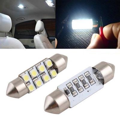 2 Stück 36 mm Auto-Innenraum-8-LED-SMD-Licht reinweiße Festoon-Kuppellampe