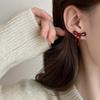 Hong Kong Ankara Red Bow Stud Earrings: Retro, Versatile, and Luxurious Accessory for a Niche Fashion Statement.