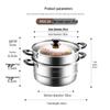 MAXCOOK 28cm Stainless Steel 2-Layer Steamer Pot