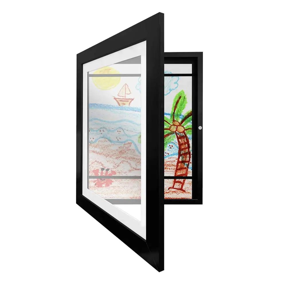 

Рамка для картин Легкая смена картин Дисплей для рисунков Рамки для хранения Открывание спереди 5.9x4.3 Внутренняя рамка для школьных работ Дома или в офисе чёрный