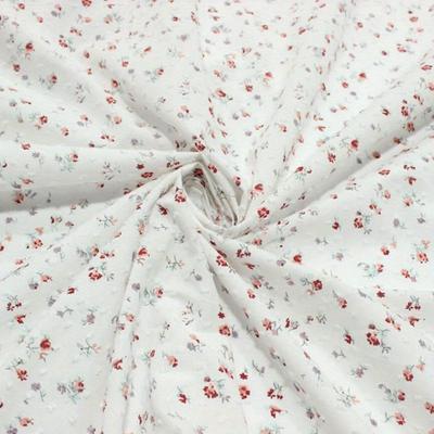 1Pc Fresh and Thin Little Floral Jacquard Dot Cotton Sewing Fabric Making Clothing Dress Cloth