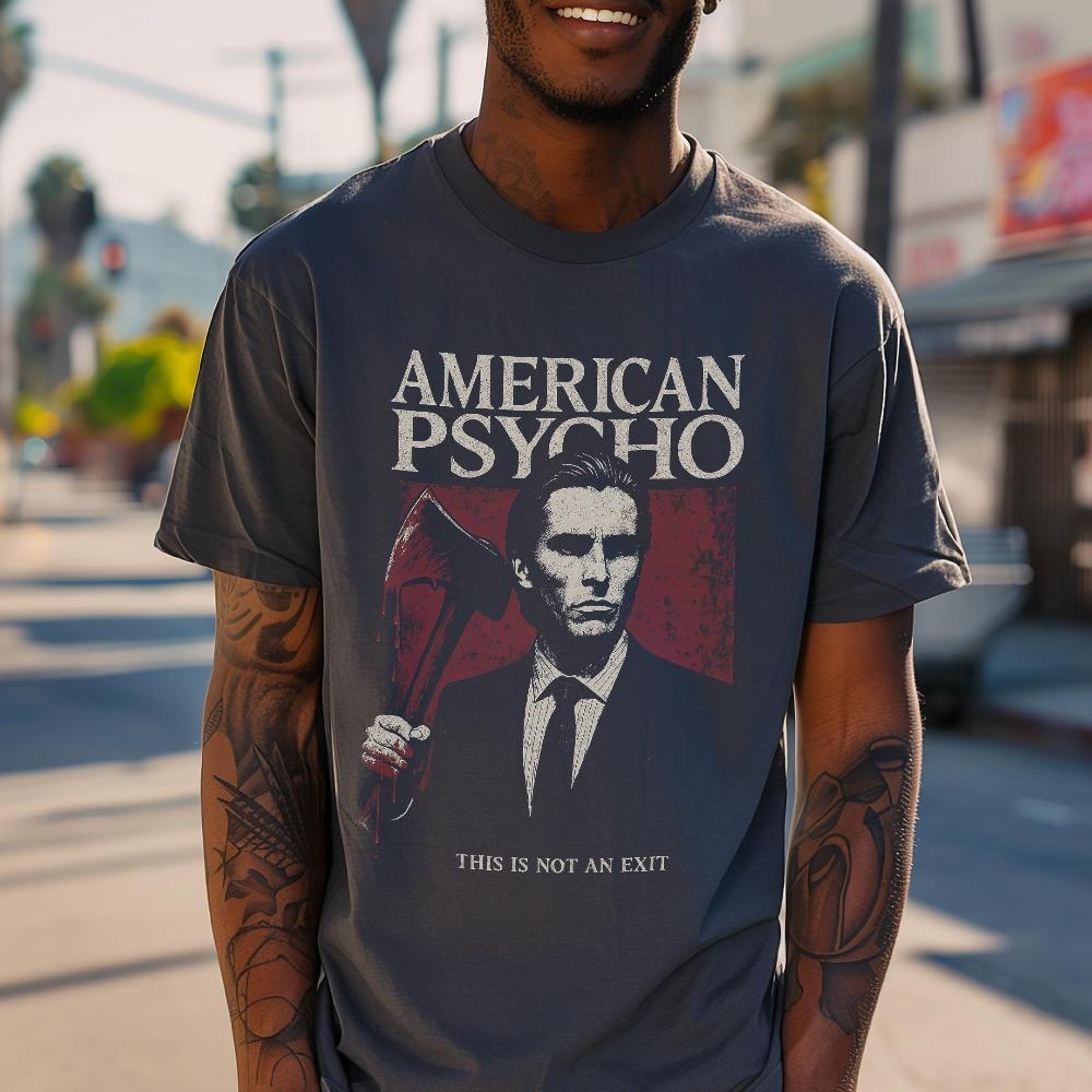

Футболка American Psycho, футболка на тему фільму Патріка Бейтмена, класична культова футболка, чиста бавовна, унісекс, топ у стилі streetwear. 4XL
