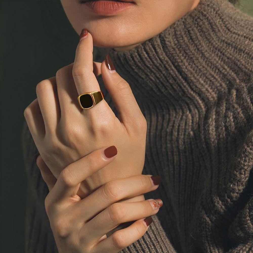 

Accessories Valentine s Day Gift Punk Ring Finger Buckle Korean Style Jewelry Stainless Steel Ring 10 золотой