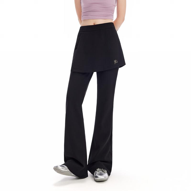 unifree 2026 Spring Sweet & Edgy Faux Two-Piece Patchwork Micro-Flare Casual Pants