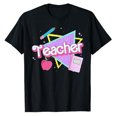 Cute Teacher TShirt Gifts Back To School Clothes First Day of School Cool Graphic Tee Casual Tops Awesome Math Teachers Apparel