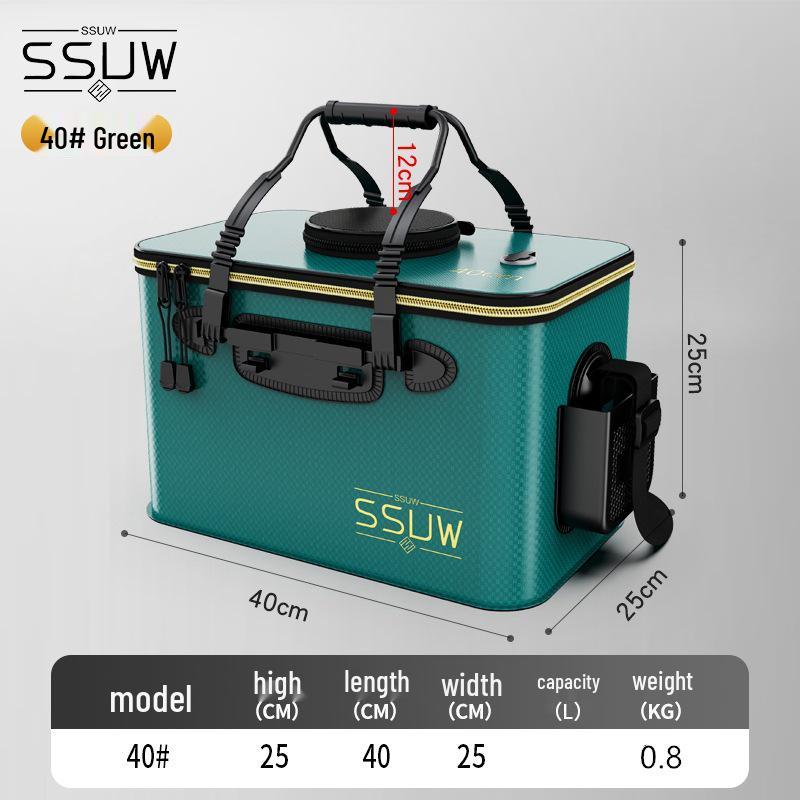 Portable EVA Folding Fishing Bucket - Live Fish Container and Gear Supplies