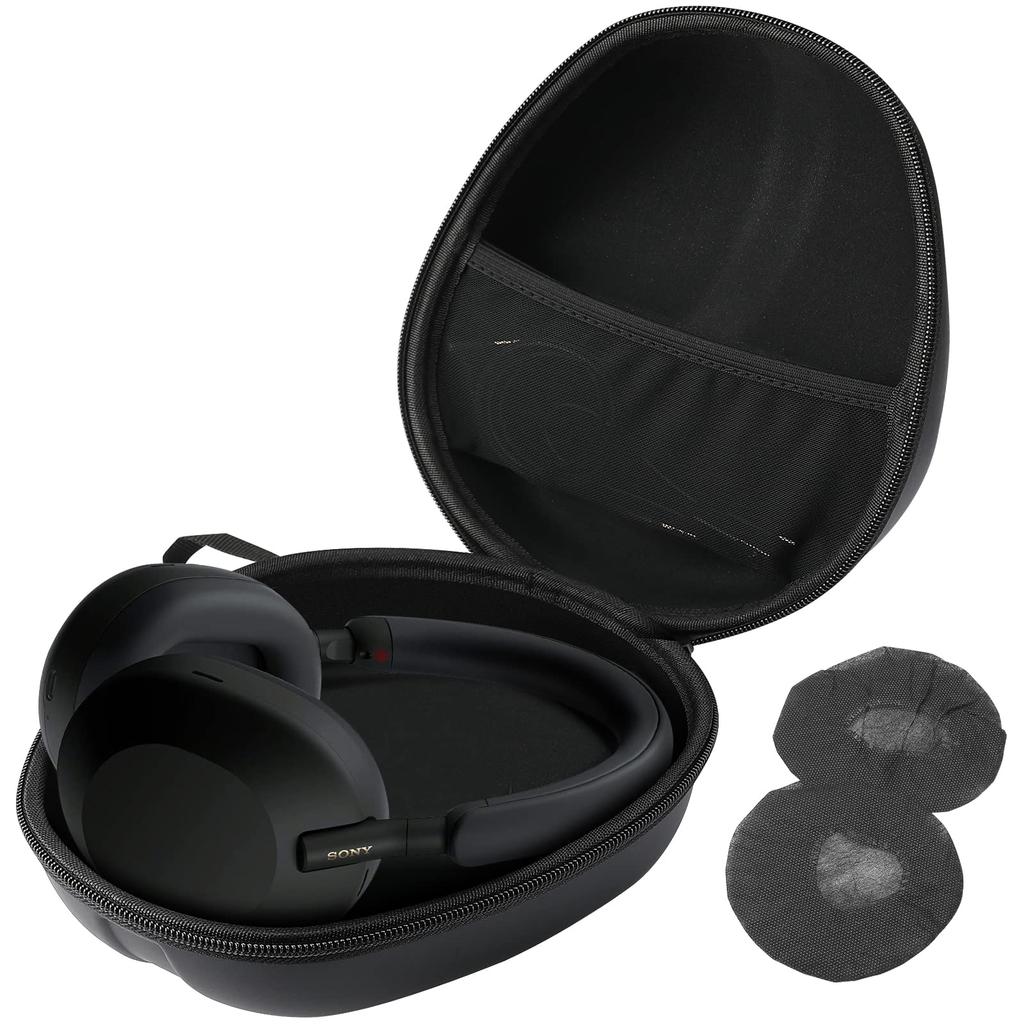 ProCase Headphone Case, Shockproof Hard EVA Oval Headphone Bag with Dustproof Ear Pad Covers, Universal Fit for Various Headphones – Black