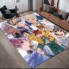 Inazuma Eleven Flanellmuster Quadratischer Teppich, Teppich, Teppich für Wohnzimmer Schlafzimmer Sofa Spielzimmer Dekoration, Rutschfeste Fußmatte