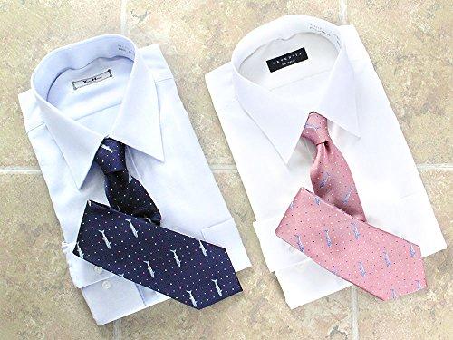 [COLORATA] Colorata Whale Shark Tie (145 X 8.5cm / Navy / Dot / 100% Silk / Jacquard Weave) Animal Shark Polka Dot / Animal Gift Present