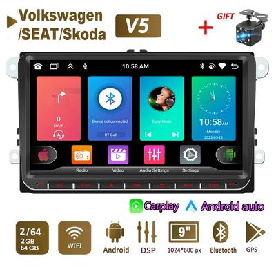 Autórádiós multimédia lejátszó Volkswagen/Golf/Polo/Tiguan/Passat/b7/b6/SEAT/Leon/Skoda/Octavia 2 Din Android Carplay GPS Autoradio 2+64GB készülékekhez