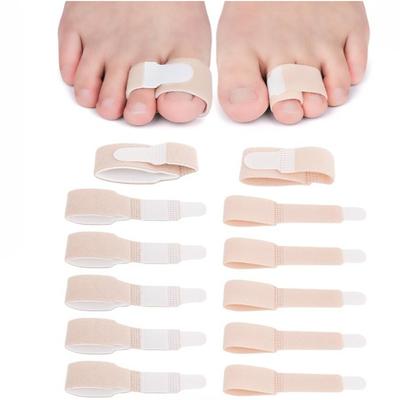 12 Pack Fabric Hammer Toe Corrector, Reusable Broken Toe Protectors Buddy Taped Wraps, Hammertoe Straightener, Toe Splint for Broken Toe,