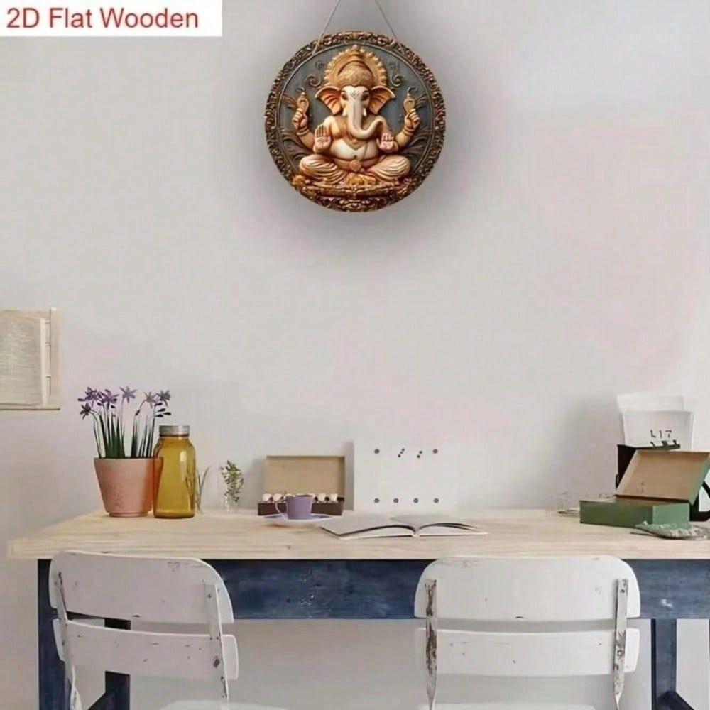 Metal Wall Art Ganesha Decor, Indian Hindu Religious Poster, Home Interior Gift