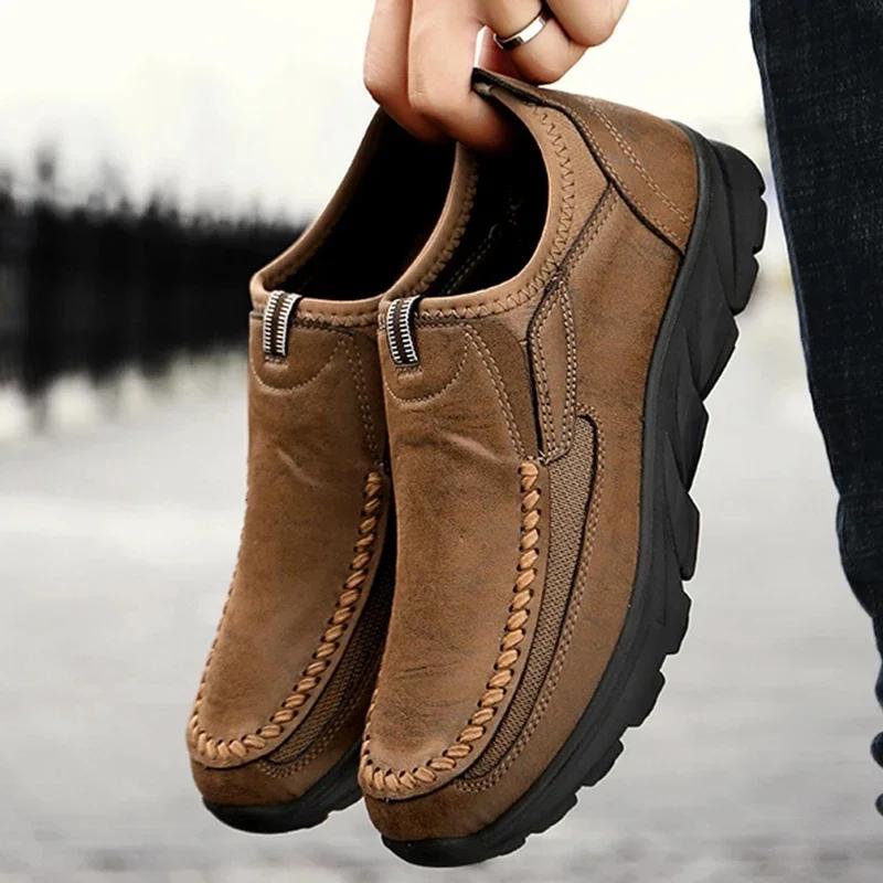 Fashion 2025 Brands Men Casual Shoes Fashion Mens Loafers Moccasins Breathable Slip on Retro Driving Shoes Men Sneakers Plus Size 39-48