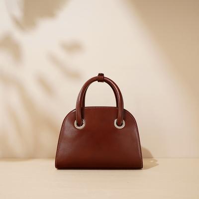 Einfarbige Schale Handtasche Damen Nischenmode Vielseitig Pendlertasche Rindsleder Damen Schulter Achseltasche