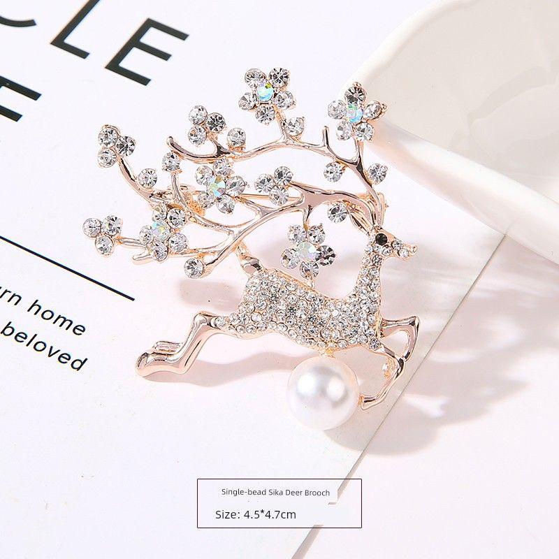 

Высококачественная модная лента-кисточка, милая декоративная брошь Single-bead Sika Deer Brooch