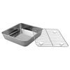 Stainless Steel Roasting Tray with Integrated Cooling Rack for Home Chefs