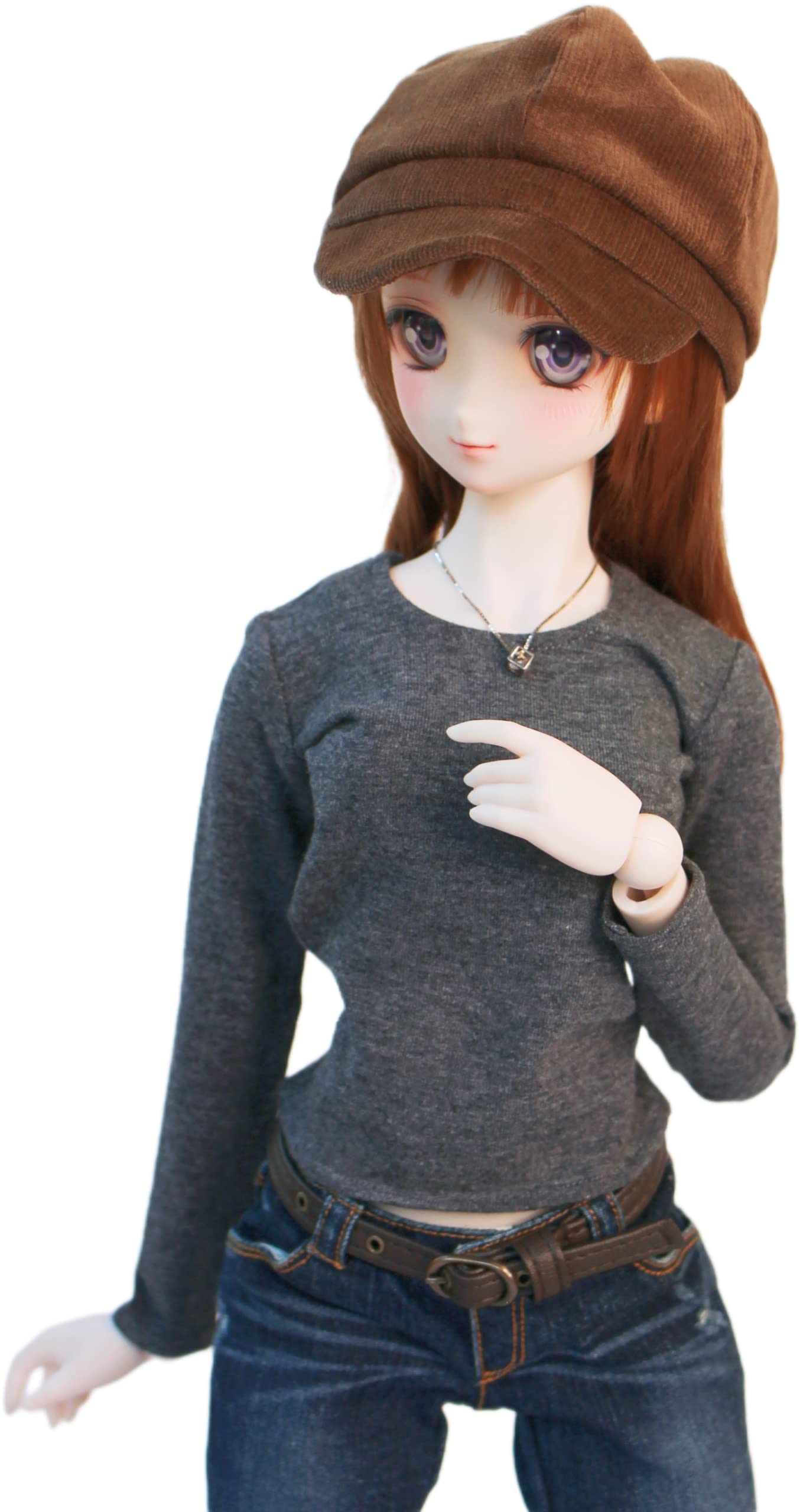 

Совместимая с DD футболка с длинным рукавом, темно-серая, простая, для повседневной 60 см BJD куклы [Petite Marie] 1/3, воротник, одежда, футболка, повседневная, кукла,