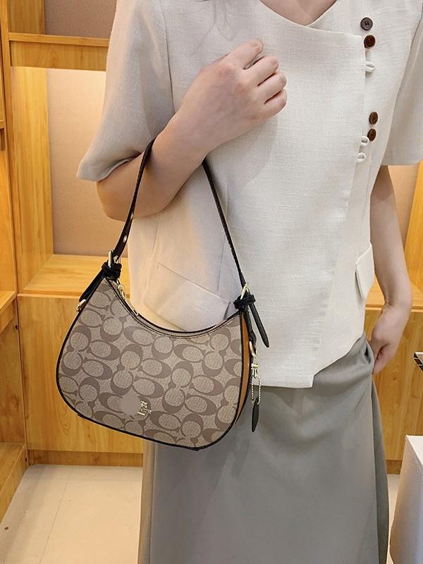 Dámská retro taška přes rameno s potiskem písmen pro rok 2025 – Trendy všestranná crossbody a podpažní kabelka