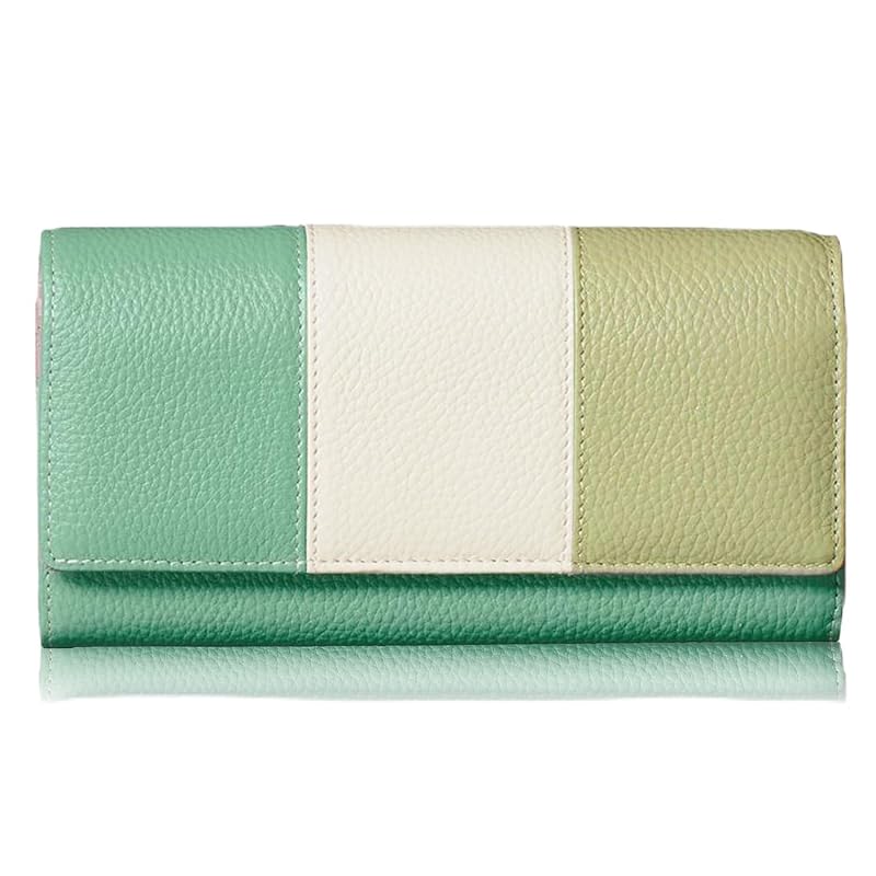 

[Rinle] wallet ladies long wallet large capacity brand Vertical card storage gift boxed (Green Apple/Green)