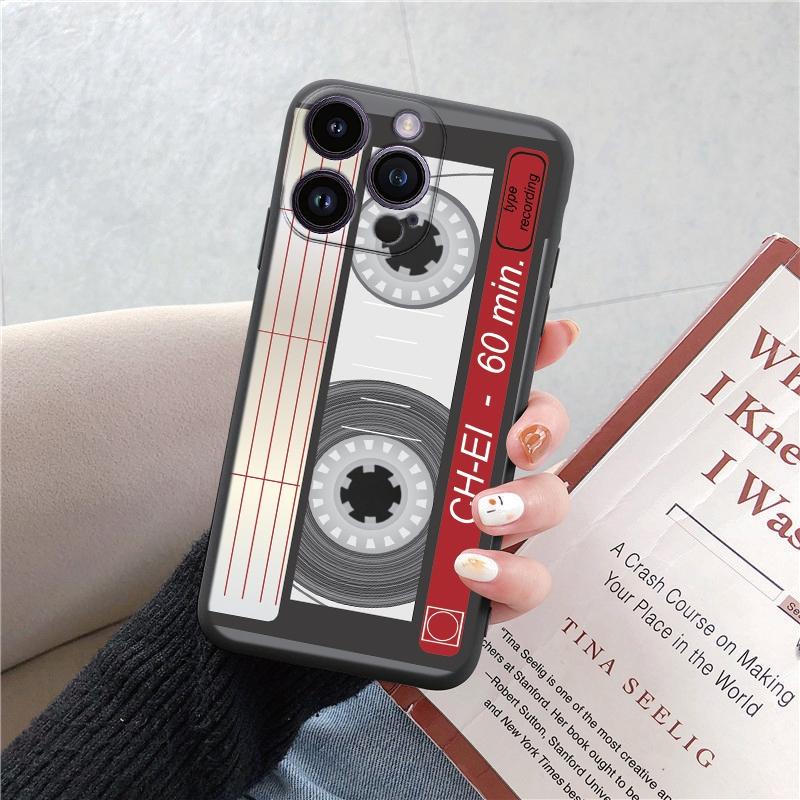 Tālruņa maciņi iPhone 15 Pro 6 14 XS 13 Max XR 12 Mini 7 Plus X SE 8 11 Funny Retro Camera Phone Rakstains mīksts TPU triecienizturīgs bufera apvalks