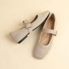 Princess shoes spring and summer word with fly-woven square head soft sole Mary Jane single shoes woven flat shoes shoes large size women's shoes