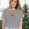 Merry Christmas Capybaras Print Women Fashion Casual Tshirts Capybara Kawaii Cartoon Tee Capybaras Lover Christmas Gift Tshirt