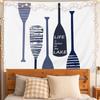 Lake Life Tapestry Navy Paddle Wall Art Life Is Better At the Lake Decor for Cabin Bedroom 50x60 Inches