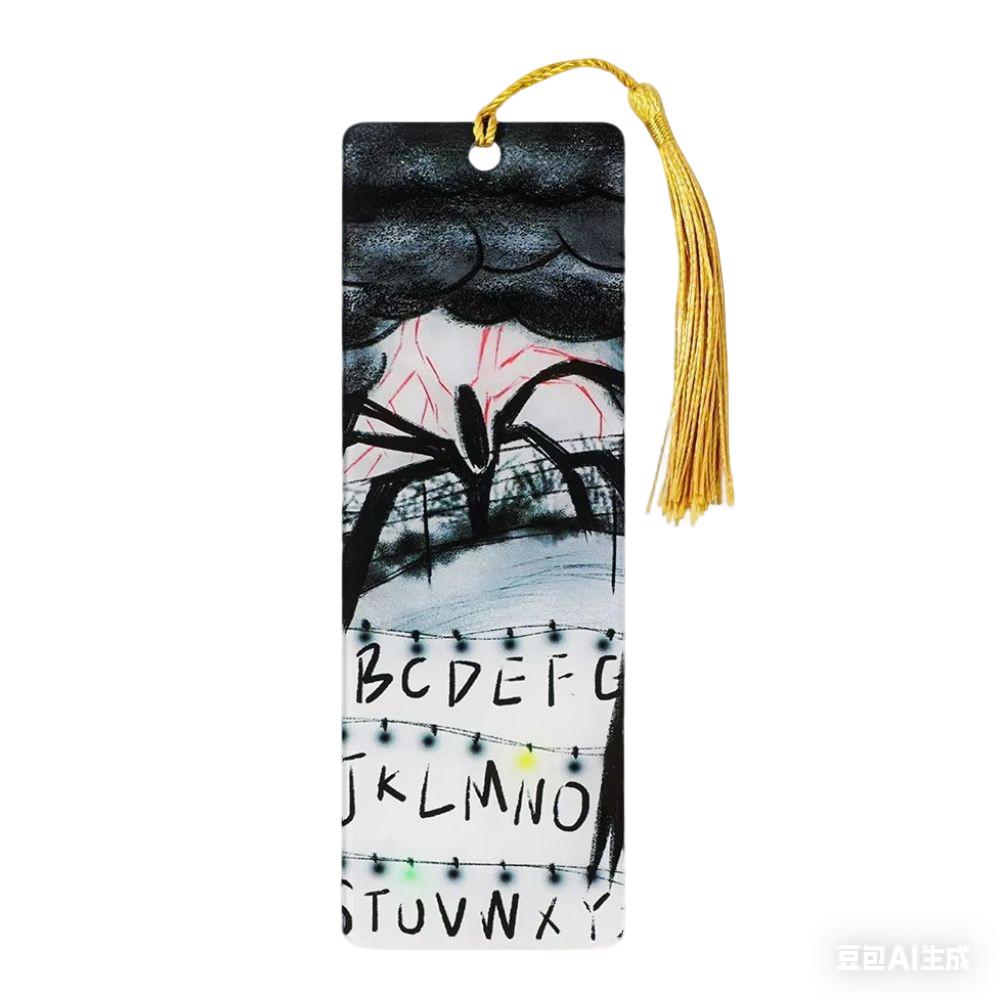 Hot Creative Reader Accessories Movie Horror Acrylic Bookmark Withtassel For Bookworm Student Stationery Teacher Office Supplies