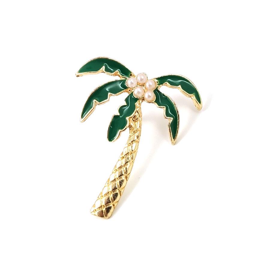 Pearl Brooch: Shell, Coconut Tree, Cactus, Pineapple, Pumpkin Carriage Badge