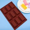 Molde de silicona para pasteles con 9 cavidades, forma de ladrillo, para galletas, chocolate, bandeja para hornear, repostería, postres y más.
