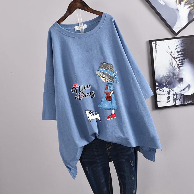 Women's Casual Loose Mid-Length Short-Sleeve T-Shirt