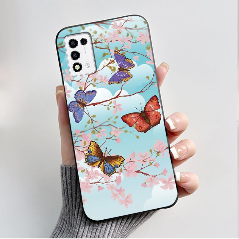 Phone Case For ZTE Libero 5G III A202ZT / Libero 5G II A103ZT Casing Fashion Butterfly Flower Black Soft TPU Case Silicone Cover
