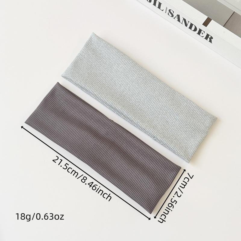 Threaded Hairband, Sports Yoga Sweat-absorbing Wide-brimmed Headscarf for Women, Versatile Elastic Hairband, Pure Color Headwear