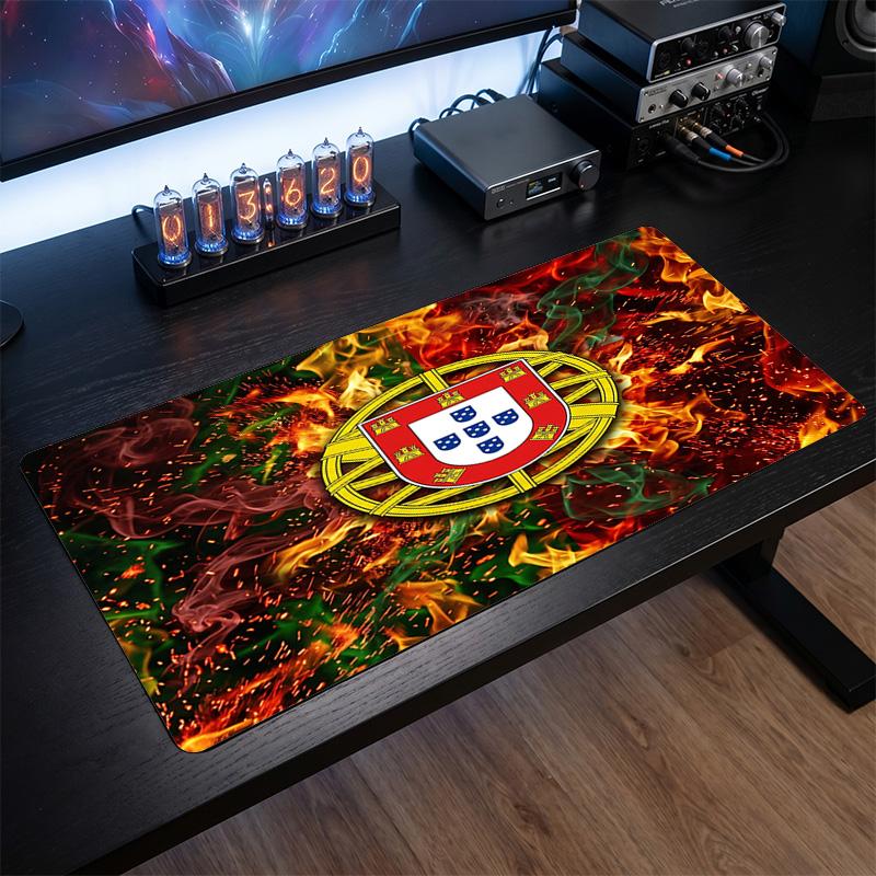 Portugal Football Crest Mouse Pad, Extended Non Slip Rubber Desk Mat for Gaming Office Laptop Fan Gift